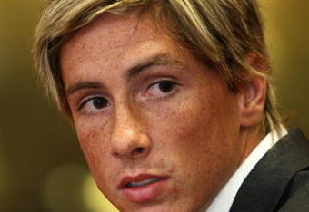 LIVERPOOL, UNITED KINGDOM - JULY 4:  Liverpool unveil Fernando Torres at a press conference held at Anfield on July 4, 2007 in Liverpool, England. (Photo by Gary M. Prior/Getty Images)