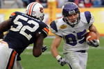 TAMPA, FL - JANUARY 1: Wide receiver Zeke Markshausen #85 of the Northwestern Wildcats rushes upfield against the Auburn Tigers in the Outback Bowl January 1, 2010 at Raymond James Stadium in Tampa, Florida.  (Photo by Al Messerschmidt/Getty Images)