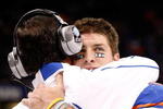 NEW ORLEANS - JANUARY 01:  Tim Tebow #15 of the Florida Gators hugs his head coach Urban Meyer after scoring a touchdown against the Cincinnati Bearcats during the Allstate Sugar Bowl at the Louisana Superdome on January 1, 2010 in New Orleans, Louisiana.  (Photo by Kevin C. Cox/Getty Images)