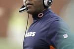 DETROIT - JANUARY 03:  Head coach Lovie Smith of the Chicago Bears looks on while playing the Detroit Lions on January 3, 2010 at Ford Field in Detroit, Michigan. Chicago won the game 37-23.  (Photo by Gregory Shamus/Getty Images)