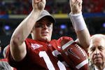 ATLANTA - DECEMBER 05:  Quarterback Greg McElroy #12 of the Alabama Crimson Tide celebrates after their 32-13 win over the Florida Gators in the SEC Championship at Georgia Dome on December 5, 2009 in Atlanta, Georgia.  (Photo by Kevin C. Cox/Getty Images)
