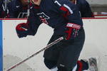 LAKE PLACID, NY - AUGUST 08: John Carlson #7 of Team USA skates against Team Finland at the USA Hockey National Junior Evaluation Camp on August 8, 2008 at the Olympic Center in Lake Placid, New York.  (Photo by Bruce Bennett/Getty Images)