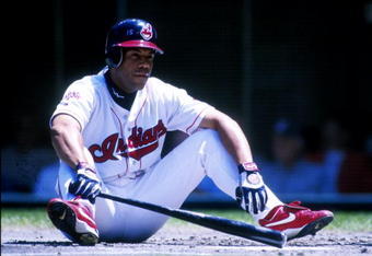 1 Aug 1999:   Second baseman Roberto Alomar #12 of the Cleveland Indians sits dejectedly after an at-bat against the Chicago White Sox duirng their game at Jacobs Field in Cleveland, Ohio. Mandatory Credit: Jonathan Daniel/ALLSPORT