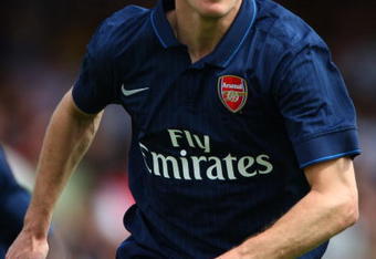LONDON, ENGLAND - JULY 18:  Thomas Vermaelen of Arsenal in action during the pre-season friendly match between Barnet and Arsenall at Underhill on July 18, 2009 in London, England.  (Photo by Ian Walton/Getty Images)