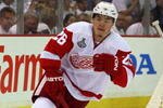 PITTSBURGH - JUNE 09:  Jiri Hudler #26 of the Detroit Red Wings skates against the Pittsburgh Penguins during Game Six of the NHL Stanley Cup Finals at the Mellon Arena on June 9, 2009 in Pittsburgh, Pennsylvania.  (Photo by Jim McIsaac/Getty Images)