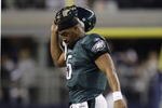 ARLINGTON, TX - JANUARY 9:  Quarterback Donovan McNabb #5 of the Philadelphia Eagles walks off the field after not converting on fourth down in the second half during the 2010 NFC wild-card playoff game against the Dallas Cowboys at Cowboys Stadium on January 9, 2010 in Arlington, Texas. (Photo by Jamie Squire/Getty Images)