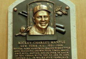 24 Jul 2000:  A general view of the plaque dedicated to Mickey Charles Mantle at the Baseball Hall of Fame in Cooperstown, New York.Mandatory Credit: Ezra O. Shaw  /Allsport