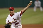 ST. LOUIS, MO - JULY 6:  Starting pitcher Mike Maroth #46 of the St. Louis Cardinals throws against the San Francisco Giants on July 6, 2007 at Busch Stadium in St. Louis, Missouri.  (Photo by Dilip Vishwanat/Getty Images)