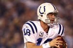 SAN DIEGO, CA - NOVEMBER 23:   Quarterback Peyton Manning #18 of the Indianapolis Colts in action against the San Diego Chargers during their NFL Game at Qualcomm Stadium on November 23, 2008 in San Diego, California. (Photo by Donald Miralle/Getty Images)