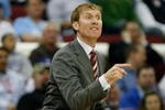 RALEIGH, NC - MARCH 23:  Head Coach John Pelphrey of the Arkansas Razorbacks yells from the sideline during the 2nd round of the East Regional game of the 2008 NCAA Men's Basketball Tournament against the North Carolina Tar Heels at RBC Center on March 23, 2008 in Raleigh, North Carolina. The Tar Heels defeated the Razorbacks 108-77. (Photo by Kevin C. Cox/Getty Images)