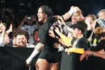 SYDNEY, AUSTRALIA - JUNE 15:  CM Punk celebrates with fans before facing Shelton Benjamin during WWE Smackdown at Acer Arena on June 15, 2008 in Sydney, Australia.  (Photo by Gaye Gerard/Getty Images)