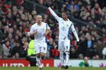 MANCHESTER, ENGLAND - JANUARY 03:  Jermaine Beckford (R) of Leeds United celebrates scoring the opening goal during the FA Cup sponsored by E.ON 3rd Round match between Manchester United and Leeds United at Old Trafford on January 3, 2010 in Manchester, England.  (Photo by Alex Livesey/Getty Images)