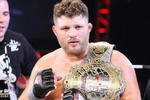 UNCASVILLE, CT - MAY 16:  Roy Nelson (White Trunks) of the Lions Den celebrates after beating Brad Imes of the MilesTech Fighting System during their bout presented by the International Fighting League at the Mohegan Sun Arena May 16, 2008 in Uncasville, Connecticut.  (Photo by Al Bello/Getty Images)