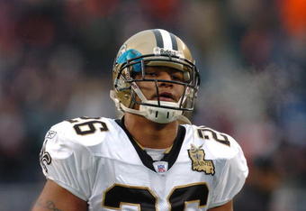 New Orleans Saints running back Deuce McCallister before play against the Chicago Bears in the NFC Championship game at Soldier Field in Chicago, Illinois on on January 21, 2007.  (Photo by Al Messerschmidt/Getty Images)