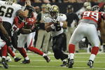 ATLANTA - NOVEMBER 9: Running back Deuce McAllister #26 of the New Orleans Saints rushes upfield against the Atlanta Falcons at the Georgia Dome on November 9, 2008 in Atlanta, Georgia.  (Photo by Al Messerschmidt/Getty Images) 