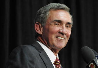 ASHBURN,VA - JANUARY 06:  Mike Shanahan speaks at a press conference introducing him as the new Executive Vice President and Head Coach of the Washington Redskins to the media on January 6, 2010 at Redskins Park in Ashburn, Virginia.  (Photo by Mitchell Layton/Getty Images)