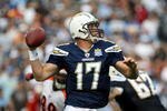 SAN DIEGO, CA - DECEMBER 20:   Quarterback Philip Rivers #17 of the San Diego Chargers throws the ball against the Cincinnati Bengals during the NFL game on December 20, 2009 at Qualcomm Stadium in San Diego, California.  (Photo by Donald Miralle/Getty Images)