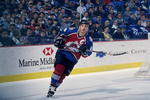 14 Nov 1996:  Center Joe Sakic of the Colorado Avalanche in action during a game against the Buffalo Sabres at the Marine Midland Arena in Buffalo, New York.  The Sabres won the game 5-2. Mandatory Credit: Rick Stewart  /Allsport