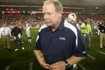 GLENDALE, AZ - DECEMBER 28:  Head coach Mike Holmgren of the Seattle Seahawks walks off the field after the game with the Arizona Cardinals on December 28, 2008 at University of Phoenix Stadium in Glendale, Arizona.  The Cardinals won 34-21.  (Photo by Stephen Dunn/Getty Images)