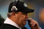 SAN DIEGO - JANUARY 17:  Head coach Rex Ryan of the New York Jets stands on the field during the AFC Divisional Playoff Game against the San Diego Chargers at Qualcomm Stadium on January 17, 2010 in San Diego, California.  (Photo by Stephen Dunn/Getty Images)
