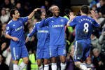 LONDON, ENGLAND - JANUARY 16:  Frank Lampard (#8 R) of Chelsea is congraulated by teammate Nicolas Anelka (2nd R) after scoring his team's third goal during the Barclays Premier League match between Chelsea and Sunderland at Stamford Bridge on January 16, 2010 in London, England.  (Photo by Phil Cole/Getty Images)