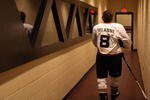 GLENDALE, AZ - OCTOBER 31:  Teemu Selanne #8 of the Anaheim Ducks walks back to the locker room after warm ups to the NHL game against the Phoenix Coyotes at Jobing.com Arena on October 31, 2009 in Glendale, Arizona. The Coyotes defeated the Ducks 3-2 in an overtime shootout.  (Photo by Christian Petersen/Getty Images)