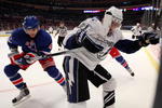NEW YORK - JANUARY 19:  Steven Stamkos #91 of the Tampa Bay Lightning skates against Artem Anisimov #42 of the New York Rangers on January 19, 2010 at Madison Square Garden in New York City.  (Photo by Jim McIsaac/Getty Images)