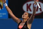 MELBOURNE, AUSTRALIA - JANUARY 22:  Nadia Petrova of Russia celebrates after winning her third round match against Kim Clijsters of Belgium during day five of the 2010 Australian Open at Melbourne Park on January 22, 2010 in Melbourne, Australia.  (Photo by Quinn Rooney/Getty Images)