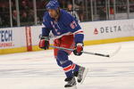 NEW YORK - OCTOBER 12:  Donald Brashear #87 of the New York Rangers skates against the Toronto Maple Leafs during their game at Madison Square Garden on October 12, 2009 in New York City.  (Photo by Nick Laham/Getty Images)