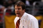 LOS ANGELES, CA - MARCH 14:  Head coach of the USC Trojans, Tim Floyd, watches game action against the Arizona State Sun Devils in the Pacific Life Pac-10 Men's Basketball Tournament Championship Game at the Staples Center on March 14, 2009 in Los Angeles, California.  (Photo by Harry How/Getty Images)