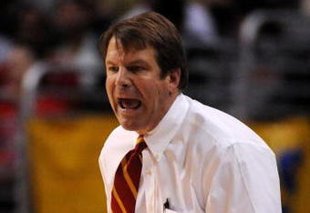 LOS ANGELES, CA - MARCH 14:  Head coach of the USC Trojans, Tim Floyd, watches game action against the Arizona State Sun Devils in the Pacific Life Pac-10 Men's Basketball Tournament Championship Game at the Staples Center on March 14, 2009 in Los Angeles, California.  (Photo by Harry How/Getty Images)