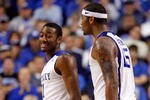 LEXINGTON, KY - JANUARY 02:  John Wall #11 of the Kentucky Wildcats celebrates during the game against the Louisville Cardinals at Rupp Arena on January 2, 2010 in Lexington, Kentucky.  Kentucky won 71-62.  (Photo by Andy Lyons/Getty Images)