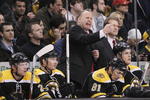 BOSTON - JANUARY 21:  Head coach Claude Julien of the Boston Bruins reacts after a double minor penalty is called on Milan Lucic of the Bruins in the final minutes of the game against the Columbus Blue Jackets on January 21, 2010 at the TD Garden in Boston, Massachusetts. The Blue Jackets defeated the Bruins 3-2.  (Photo by Elsa/Getty Images)
