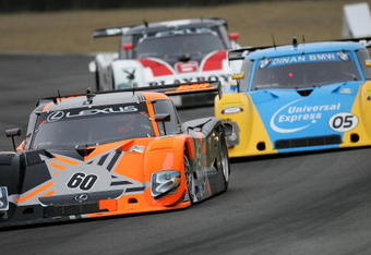 MONTEREY, CA - MAY 19:  Mark Patterson and Oswaldo Negri drive their Michael Shank Racing #59 Lexus Riley in front of Bill Auberlen and Matthew Alhadeff in the #05 Luggage Express BMW Riley, during the Rolex Sports Car Series Daytona Prototypes qualifying during US Sports Car Invitational on May 19, 2007 at Mazda Raceway Laguna Seca in Monterey, California.  (Photo by Donald Miralle/Getty Images)