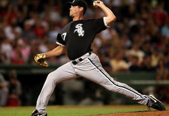 BOSTON - AUGUST 26:  Matt Thornton #37 of the Chicago White Sox delivers a pitch in the seventh inning against the Boston Red Sox on August 26, 2009 at Fenway Park in Boston, Massachusetts.  (Photo by Elsa/Getty Images)