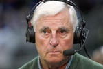 KANSAS CITY, MO - NOVEMBER 24: Bob Knight former head coach, looks on as an ESPN commentator during the CBE Classic games on November 24, 2008 at the Sprint Center in Kansas City, Missouri. (Photo by Jamie Squire/Getty Images)