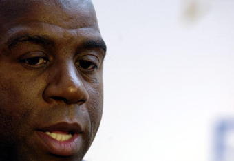 BEVERLY HILLS, CA - MAY 6: Former NBA legend Earvin 'Magic' Johnson attends the 3rd annual USA Today Hollywood Hero Award, where he is honored in recognition of his work in the entertainment industry and as a social advocate for under-priveleged communities with the Magic Johnson Foundation, at the Beverly Hills Hotel on May 6, 2008, in Beverly Hills, California. (Photo By Toby Canham/Getty Images)  