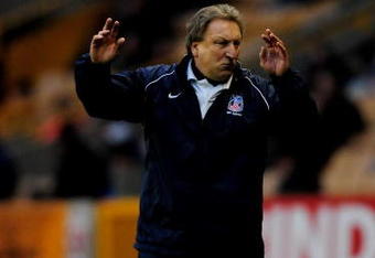WOLVERHAMPTON, ENGLAND - JANUARY 23:  Crystal Palace manager Neil Warnock reacts during the FA Cup sponsored by E.ON 4th Round match between Wolverhampton Wanderers and Crystal Palace at Molineux Stadium on January 23, 2010 in Wolverhampton, England.  (Photo by Jamie McDonald/Getty Images)