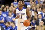 LEXINGTON, KY - JANUARY 23:  John Wall #11 of the Kentucky Wildcats dribbles the ball during the SEC game against the Arkansas Razorbacks on January 23, 2010 at Rupp Arena in Lexington, Kentucky. Kentucky won 101-70.  (Photo by Andy Lyons/Getty Images)