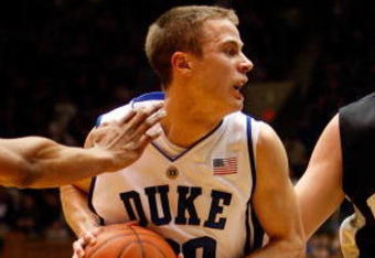 DURHAM, NC - JANUARY 17:  Jon Scheyer #30 of the Duke Blue Devils drives the ball during the game against the Wake Forest Demon Deacons on January 17, 2010 in Durham, North Carolina.  (Photo by Streeter Lecka/Getty Images)