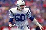 9 Oct 1988:  Duane Bickett #50 of the Indianapolis Colts moves on the field during the game against the Buffalo Bills. The Bills defeated the Colts 34-23. Mandatory Credit: Rick Stewart  /Allsport