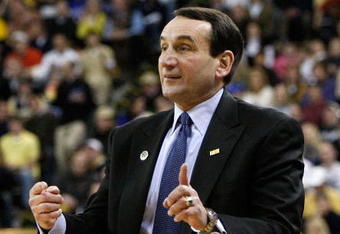 ATLANTA - JANUARY 09:  Head coach Krzyzewski of the Duke Blue Devils against the Georgia Tech Yellow Jackets at Alexander Memorial Coliseum on January 9, 2010 in Atlanta, Georgia.  (Photo by Kevin C. Cox/Getty Images)