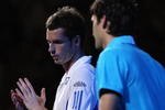 MELBOURNE, AUSTRALIA - JANUARY 31:  Andy Murray of Great Britain congratulates Roger Federer of Switzerland during the trophy presentation after the men's final match during day fourteen of the 2010 Australian Open at Melbourne Park on January 31, 2010 in Melbourne, Australia.  (Photo by Ryan Pierse/Getty Images)