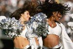 OAKLAND, CA - OCTOBER 29:  Oakland Raiderettes Cheerleaders perform on the field during an NFL game between the Oakland Raiders and the Pittsburgh Steelers at McAfee Coliseum on October 29, 2006 in Oakland, California. The Raiders won 20-13. (Photo by Robert Laberge/Getty Images)