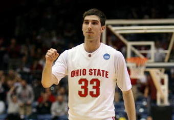 DAYTON, OH - MARCH 20: Jon Diebler #33 of the Ohio State Buckeyes reacts between plays in overtime against the Siena Saints during the first round of the NCAA Division I Men's Basketball Tournament at the University of Dayton Arena on March 20, 2009 in Dayton, Ohio.  (Photo by Andy Lyons/Getty Images)