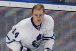 SUNRISE, FL - JANUARY 23: Matt Stajan #14 of the Toronto Maple Leafs skates prior to the game against the Florida Panthers on January 23, 2010 at the BankAtlantic Center in Sunrise, Florida. (Photo by Joel Auerbach/Getty Images)