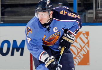 ATLANTA - JANUARY 26:  Ilya Kovalchuk #17 of the Atlanta Thrashers against the Anaheim Ducks at Philips Arena on January 26, 2010 in Atlanta, Georgia.  (Photo by Kevin C. Cox/Getty Images)