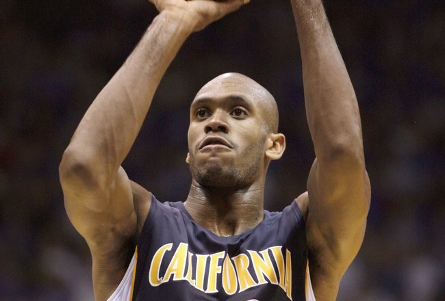 LAWRENCE, KS - DECEMBER 22: Patrick Christopher #23 of the California Golden Bears looks to make a free throw during the game against the Kansas Jayhawks on December 22, 2009 at Allen Fieldhouse in Lawrence, Kansas. (Photo by Jamie Squire/Getty Images)