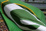 GREEN BAY, WI - NOVEMBER 16:  A Green Bay Packers cheerleader waves a flag in support of his team against the Chicago Bears during NFL action at Lambeau Field on November 16, 2008 in Green Bay, Wisconsin. The Packers defeated the Bears 37-3.  (Photo by Doug Pensinger/Getty Images)