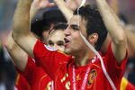 VIENNA, AUSTRIA - JUNE 29: Cesc Fabregas of Spain celebrates victory after the UEFA EURO 2008 Final match between Germany and Spain at Ernst Happel Stadion on June 29, 2008 in Vienna, Austria.  (Photo by Clive Mason/Getty Images)